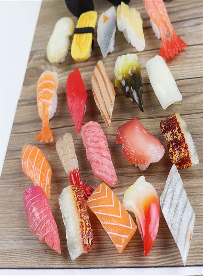 Skyseen 20PCS Artificial Sushi Sashimi Model Fake Sushi Realistic Japanese Sushi for Decoration - Image 1